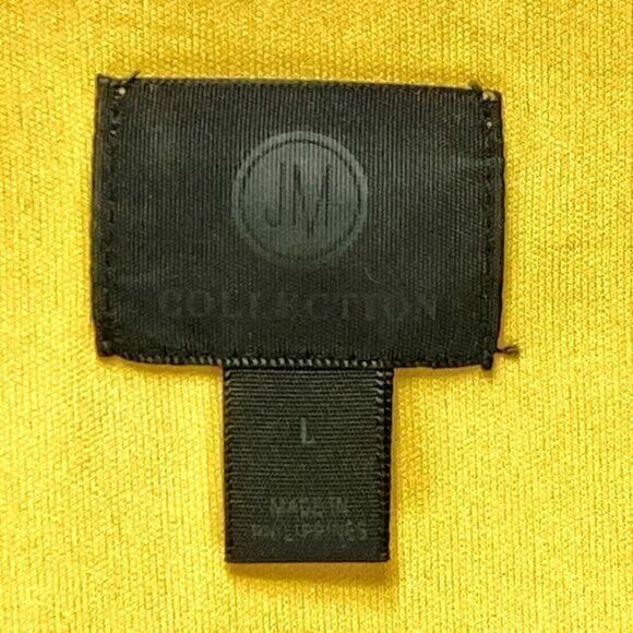 JM Collection Top Womens Sz Large Yellow Flutter-Sleeve Career Scoop Neck Blouse - Picture 16 of 16
